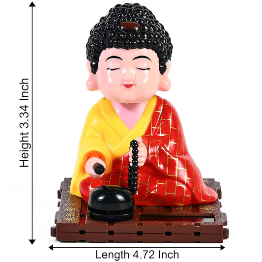 ESHOPYE™ Solar Buddha Moving Head Idol – Head Shaking Laughing Buddha for Car, Home