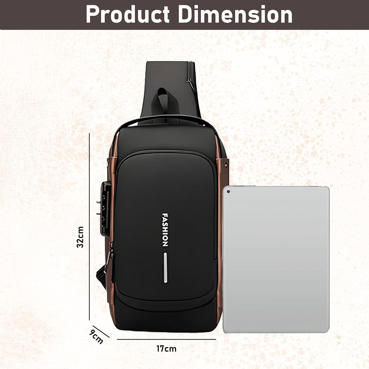 Anti-Theft Chest Bag with USB Port – Crossbody Backpack for Travel