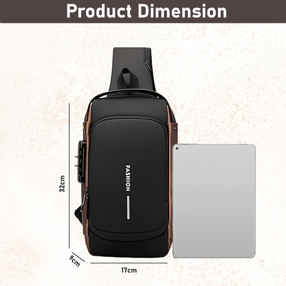 Anti-Theft Chest Bag with USB Port – Crossbody Backpack for Travel