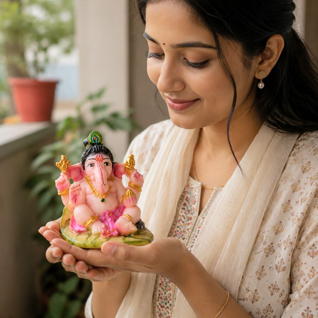 Small Ganesh Idol for Car Dashboard – Compact Ganpati Car Dashboard Decoration