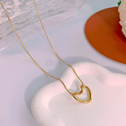 Fashion Accessory Gold-Plated Anti Tarnish Heart Pendant Necklace