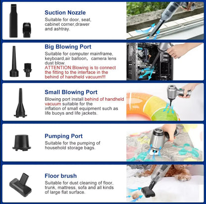 Cleaner Wireless Handheld Vacuum | 15000PA Suction 3-in-1 Cordless Use