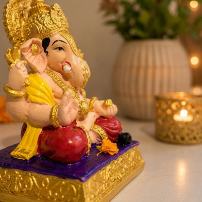 Shrimant Dagdusheth Halwai Ganpati Idol for Home Temple Decor