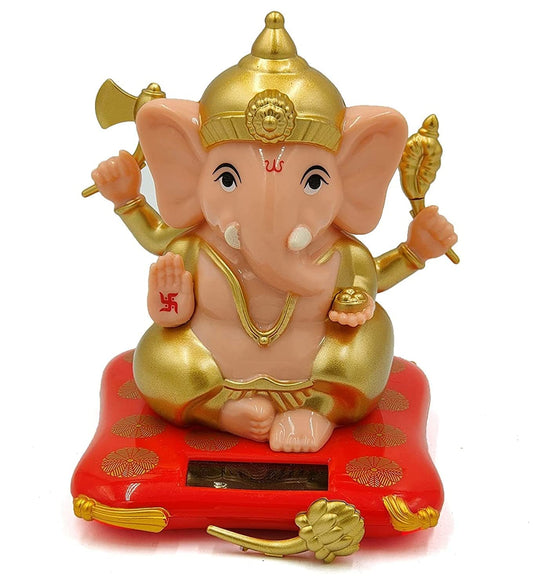 Solar Ganesh Idol For Car Dashboard 