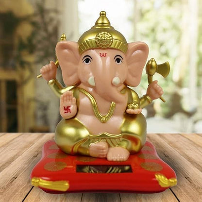 Solar Ganesh Idol For Car Dashboard 