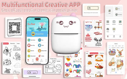 Printing Solution- Portable Wireless Inkless Bluetooth Mini Printer 