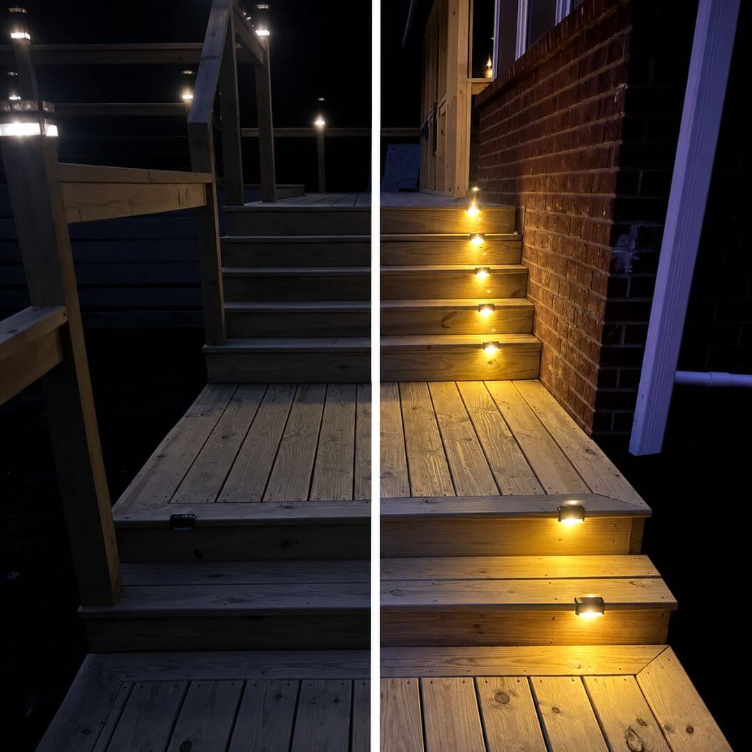 Solar Power Deck Lights Outdoor Waterproof