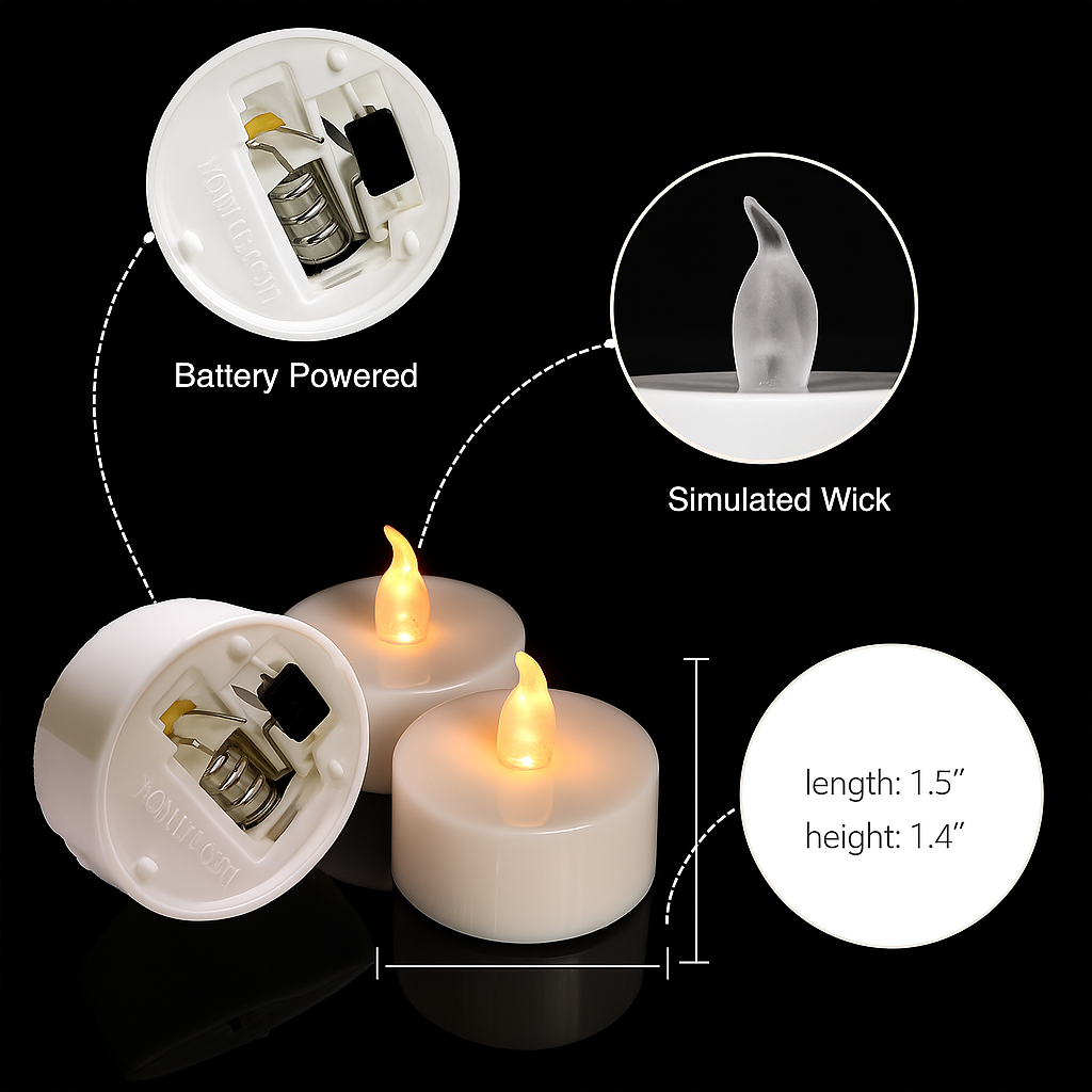 ESHOPYE ™ LED Tea Light Candles (Pack of 24) - ESHOPYE ™