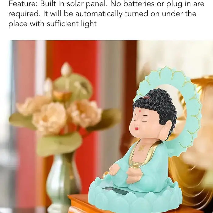 solar buddha moving head idol