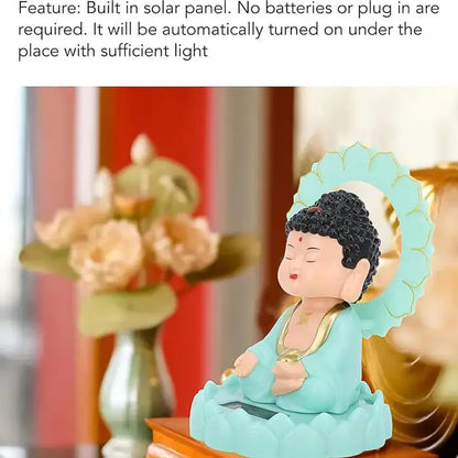 solar buddha moving head idol