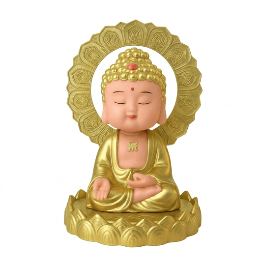solar buddha moving head idol