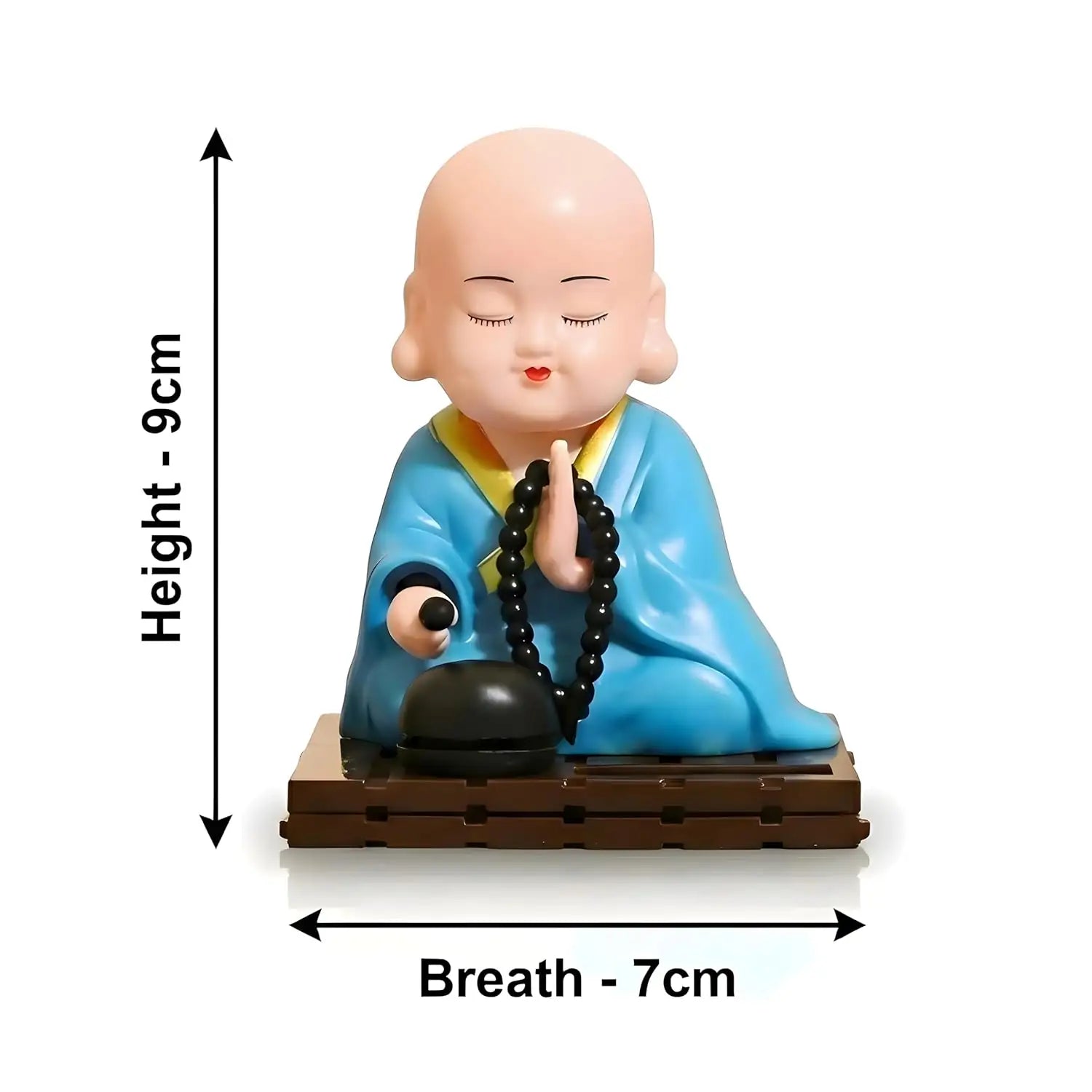 solar buddha moving head idol