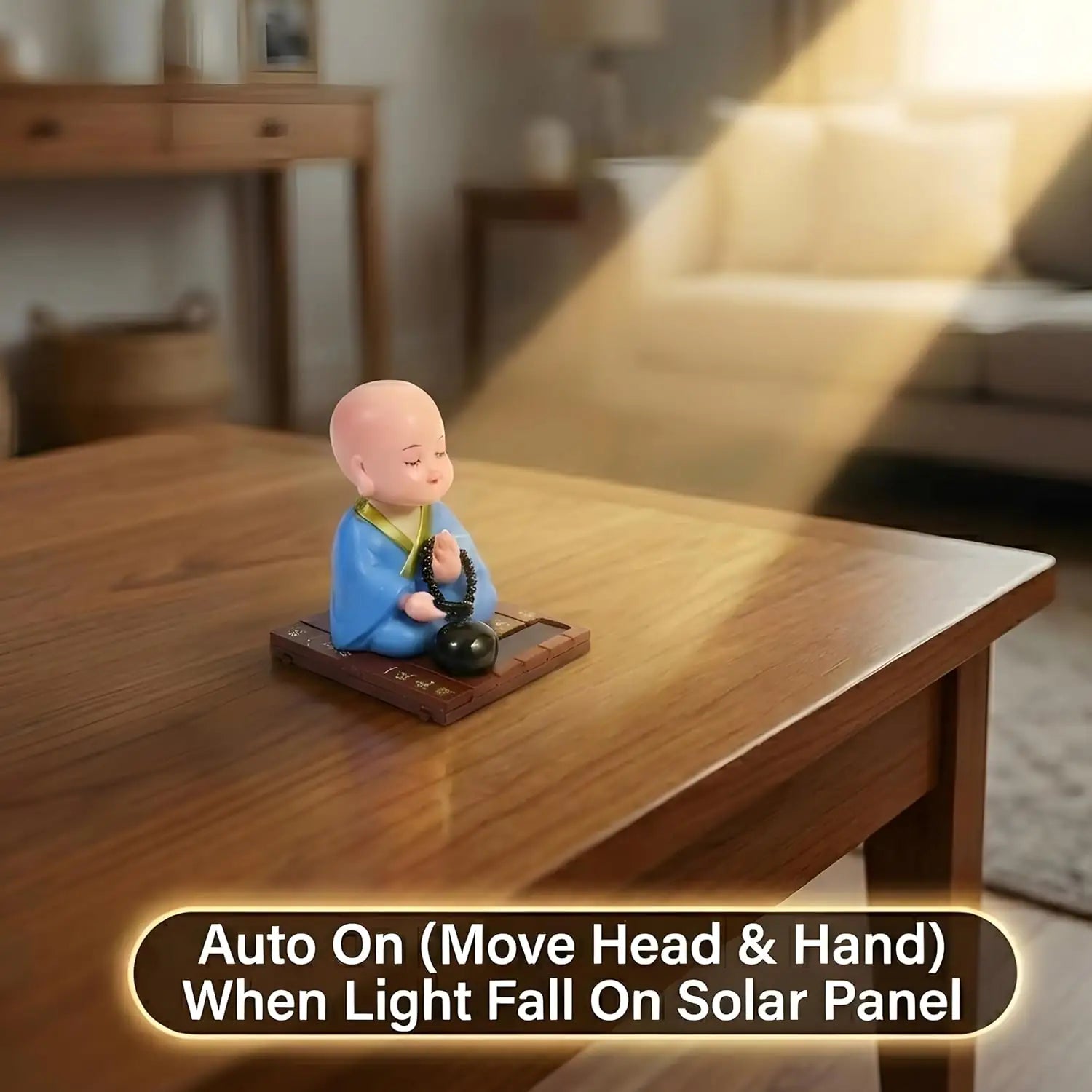  Solar Buddha Moving Head Idol – Head Shaking Laughing Buddha for Car, Home - Blue ESHOPYE ™