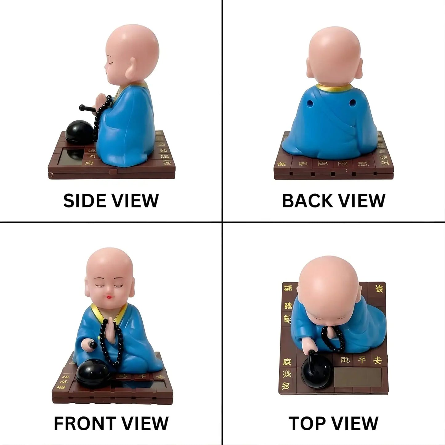  Solar Buddha Moving Head Idol – Head Shaking Laughing Buddha for Car, Home - Blue ESHOPYE ™