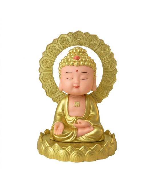 solar buddha moving head idol