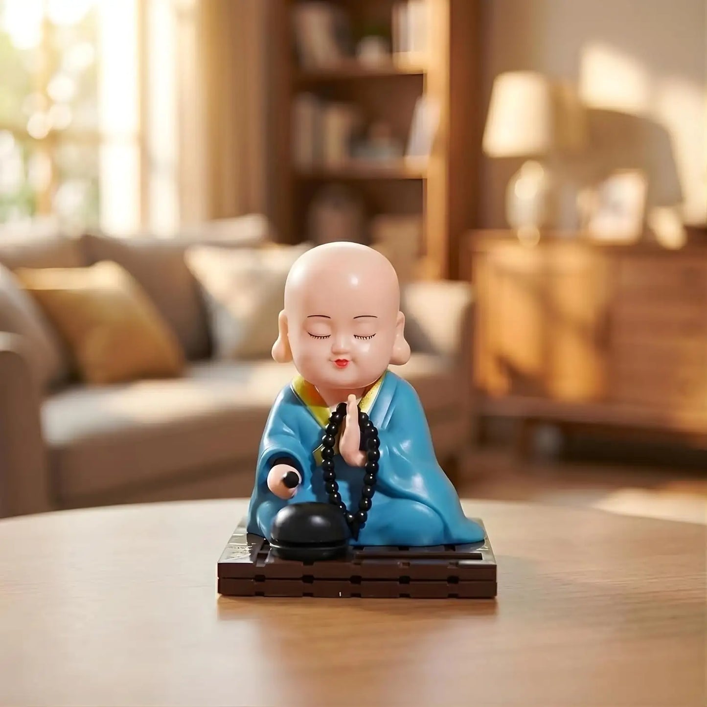 solar buddha moving head idol