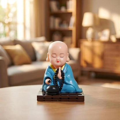 solar buddha moving head idol