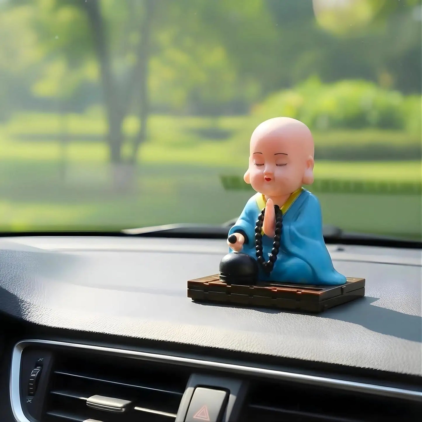  Solar Buddha Moving Head Idol – Head Shaking Laughing Buddha for Car, Home - Blue ESHOPYE ™