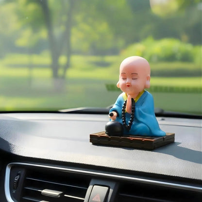  Solar Buddha Moving Head Idol – Head Shaking Laughing Buddha for Car, Home - Blue ESHOPYE ™