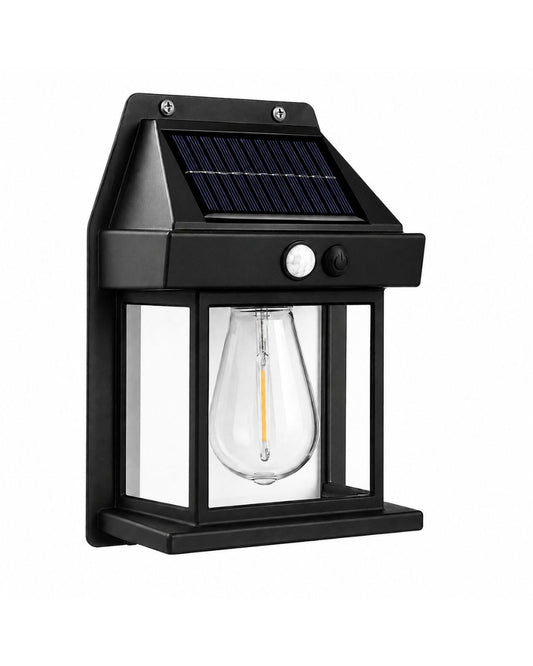 Solar Energy Powered Motion Sensor Wall Lantern – Vintage LED Outdoor Light