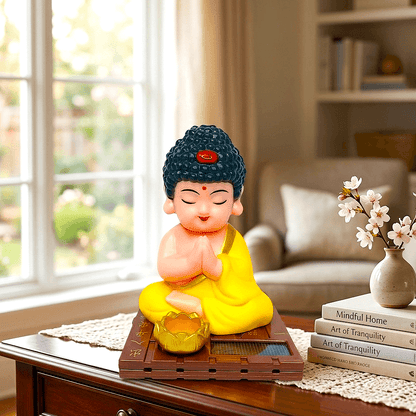 solar powered laughing buddha car dashboard Decor