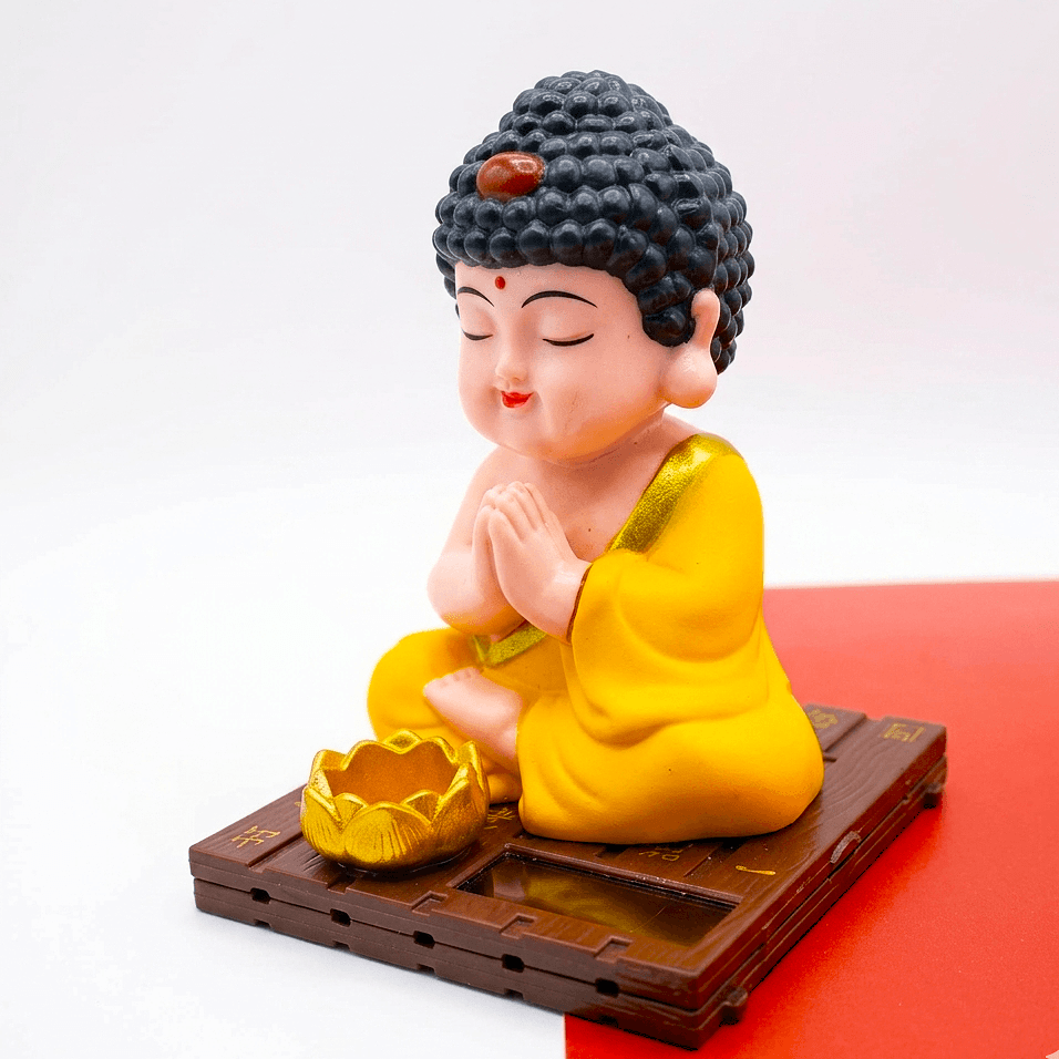 solar powered laughing buddha car dashboard Decor