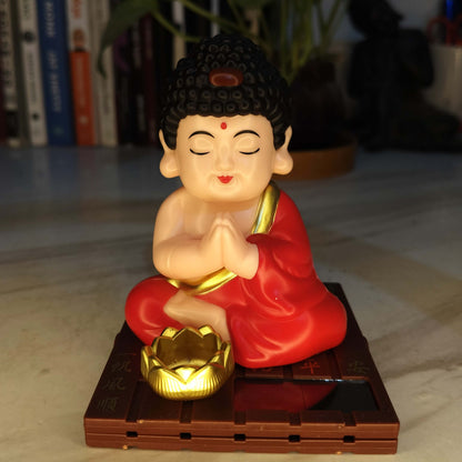 solar powered laughing buddha car dashboard Decor