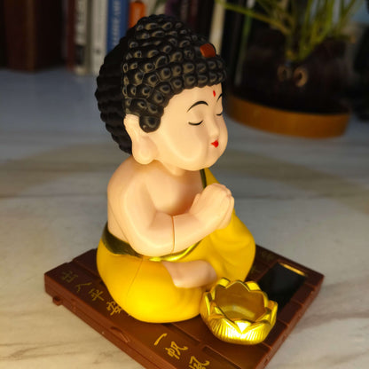 solar powered laughing buddha car dashboard Decor