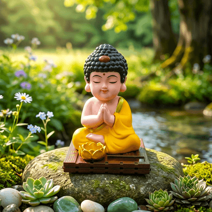 solar powered laughing buddha car dashboard Decor