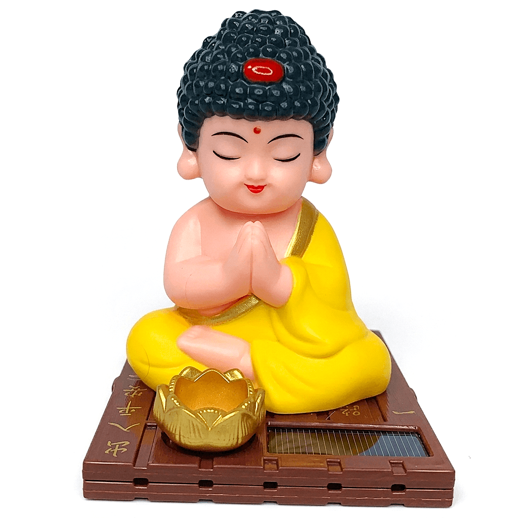 solar powered laughing buddha car dashboard Decor