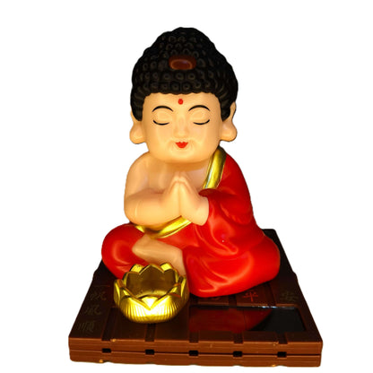 solar powered laughing buddha car dashboard Decor