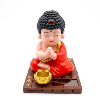 solar powered laughing buddha car dashboard Decor