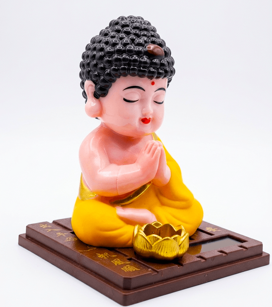 solar powered laughing buddha car dashboard Decor
