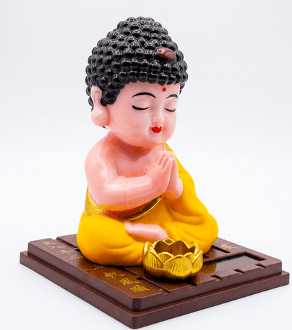solar powered laughing buddha car dashboard Decor