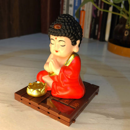 solar powered laughing buddha car dashboard Decor