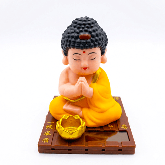 solar powered laughing buddha car dashboard Decor